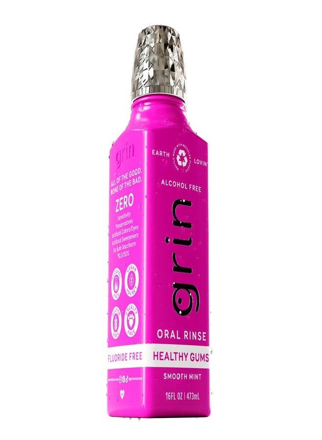 Grin Healthy Gums Oral Rinse, 16 Fl Oz, Fresh Breath Mouthwash, Smooth Mint Flavored, Alcohol-Free - Image 3